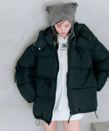 蝴蝶結環保羽絨中長款夾克