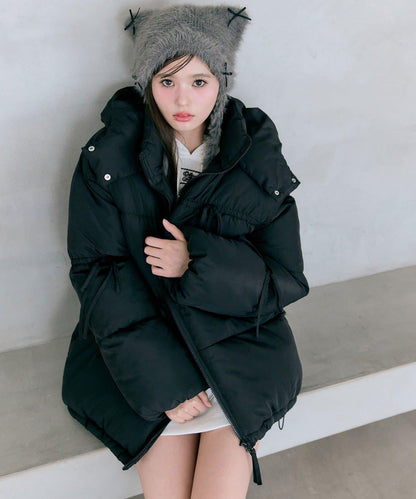 蝴蝶結環保羽絨中長款夾克