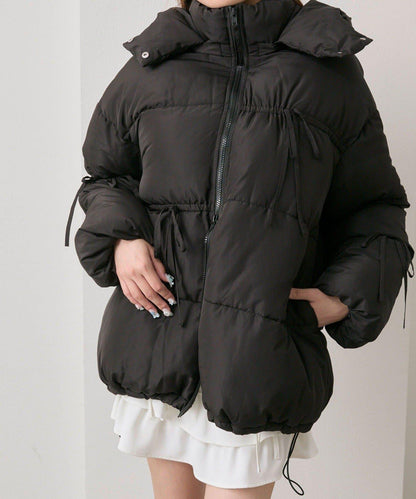 蝴蝶結環保羽絨中長款夾克