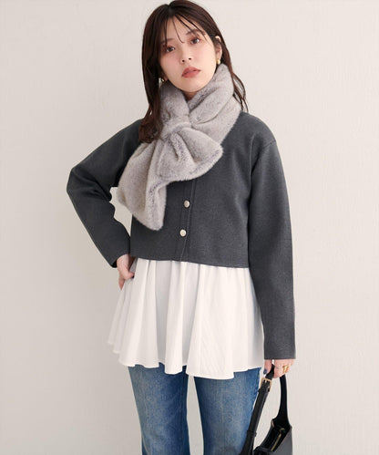 【natural couture】多穿法交叉綁帶蝴蝶結襯衫