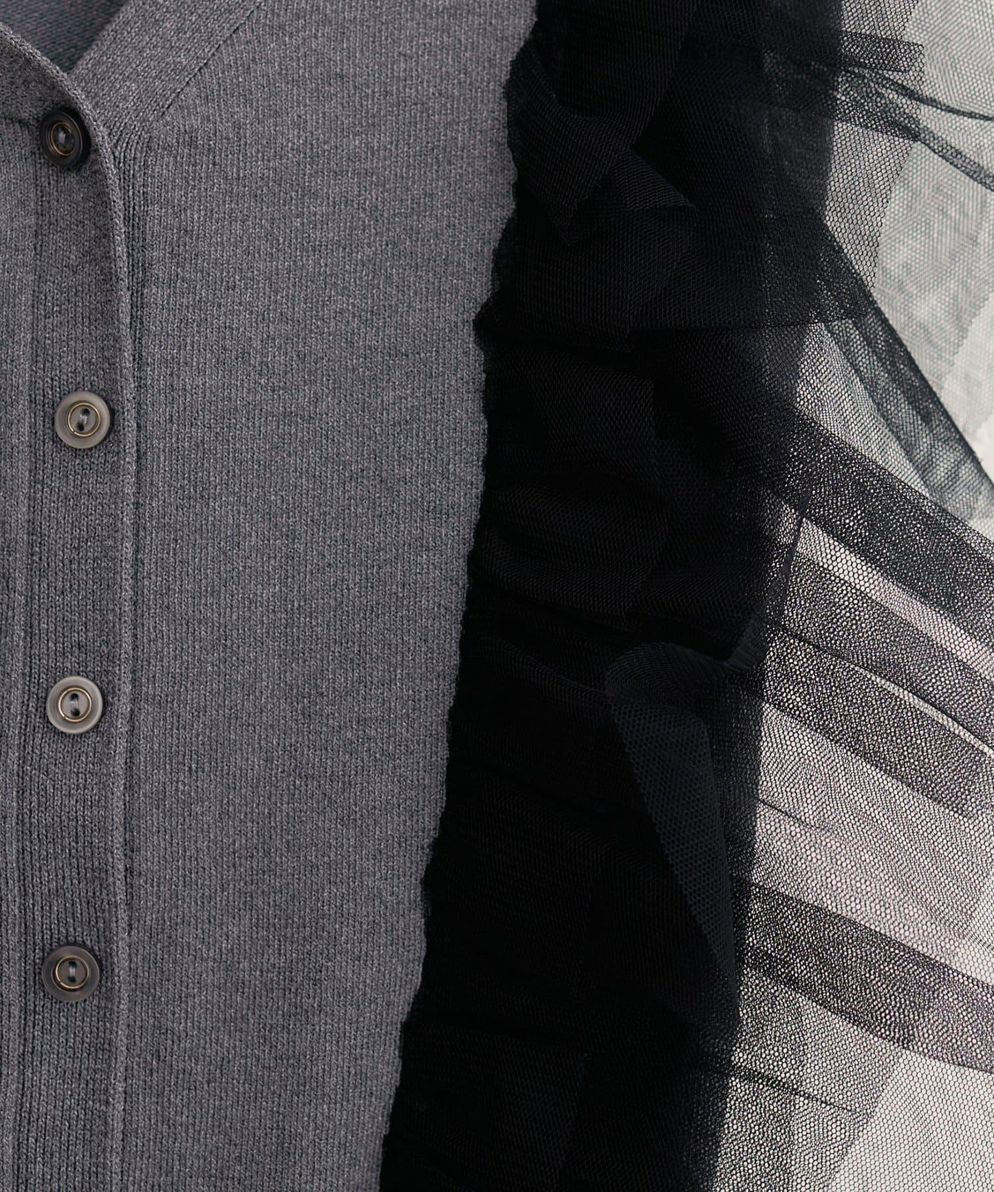 【natural couture】網紗荷葉邊針織背心