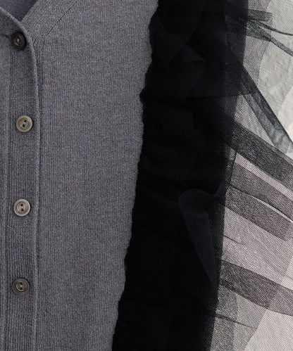 【natural couture】網紗荷葉邊針織背心