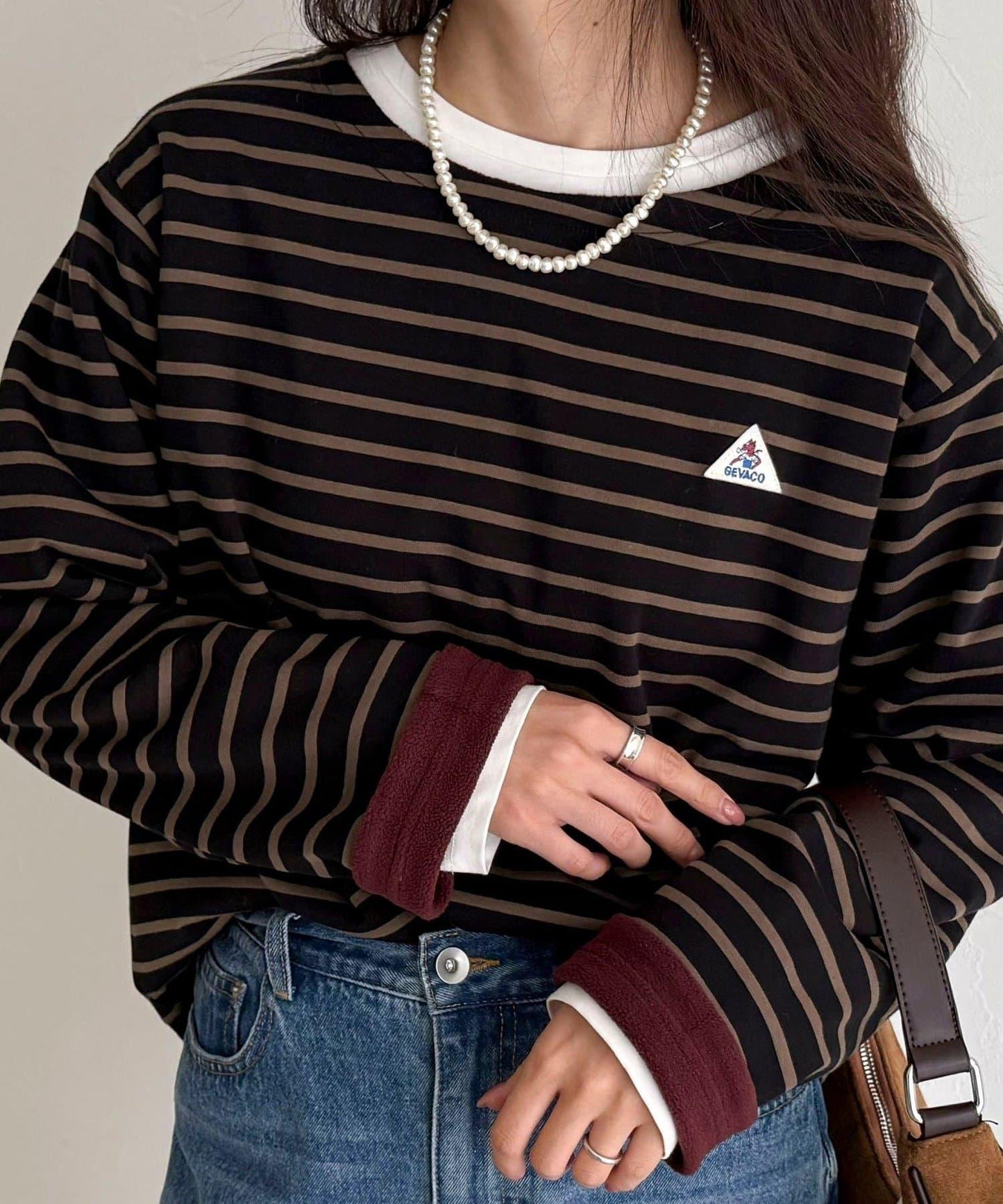 【2WAY款式】【GEVACO】內裡抓絨船領T恤