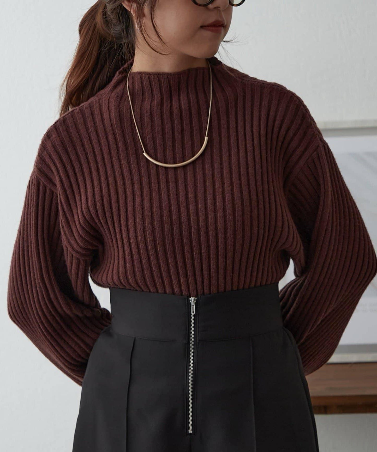 【RMAF】高領羅紋針織衫