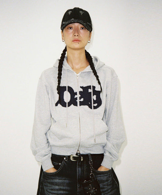 【DEFGARMENTS】剪裁標誌連帽拉鍊衛衣