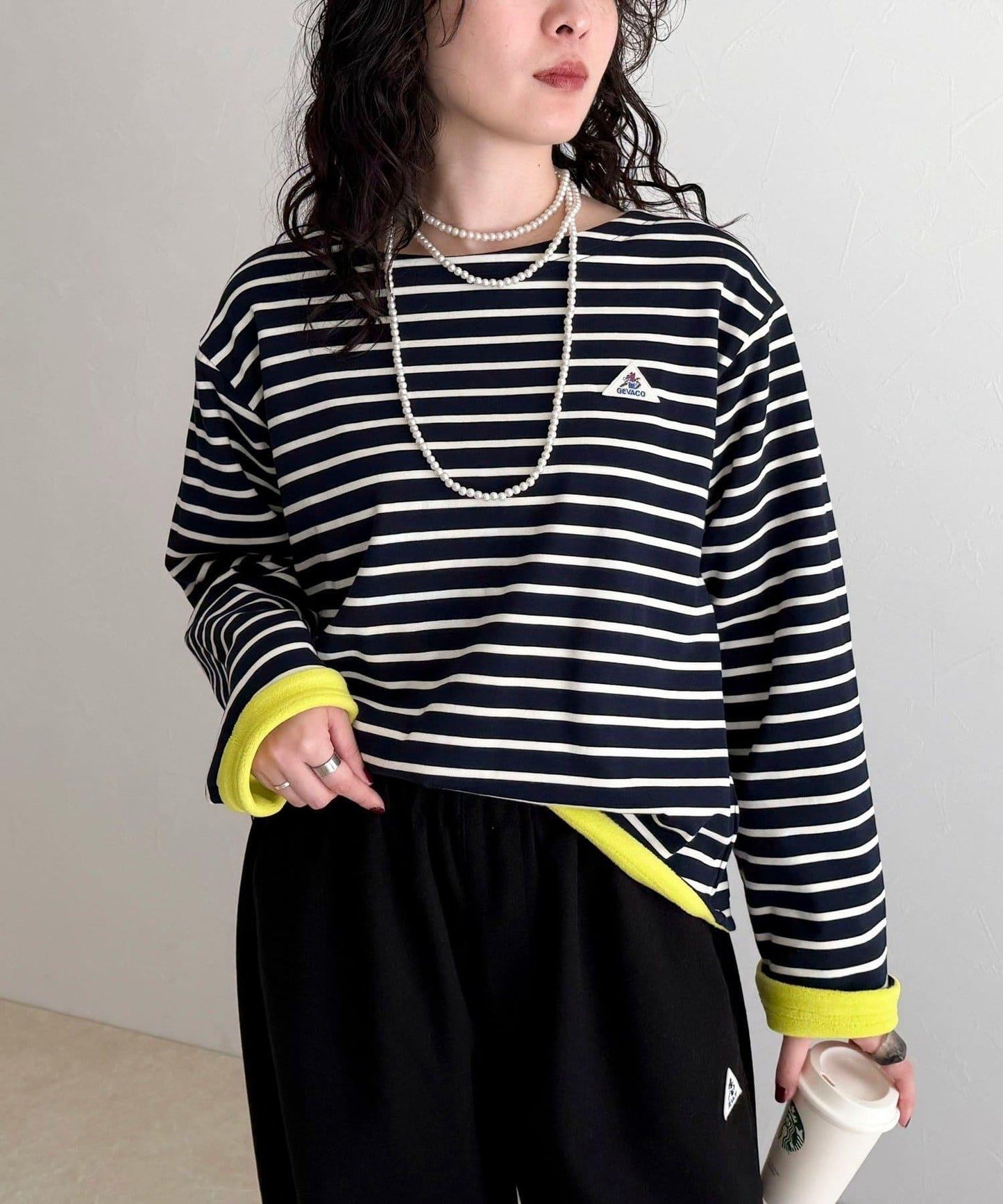 【2WAY款式】【GEVACO】內裡抓絨船領T恤