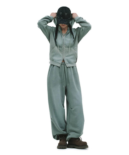 【DEFGARMENTS】豬絨拉鍊連帽衛衣