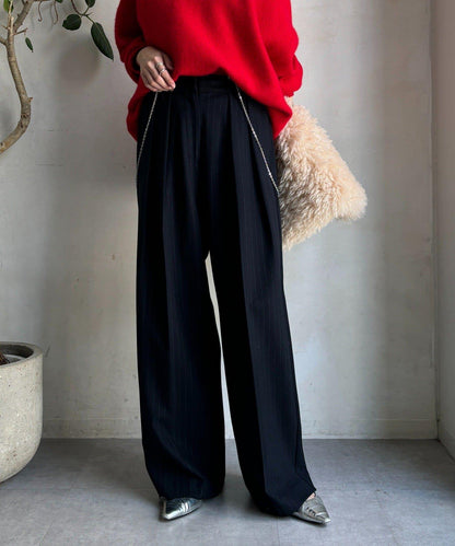 柔軟起毛彈力長褲