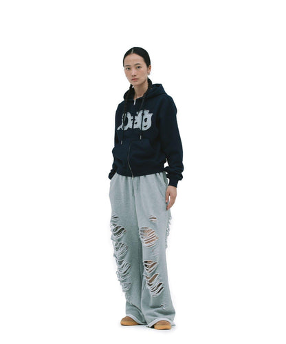 【DEFGARMENTS】剪裁標誌連帽拉鍊衛衣