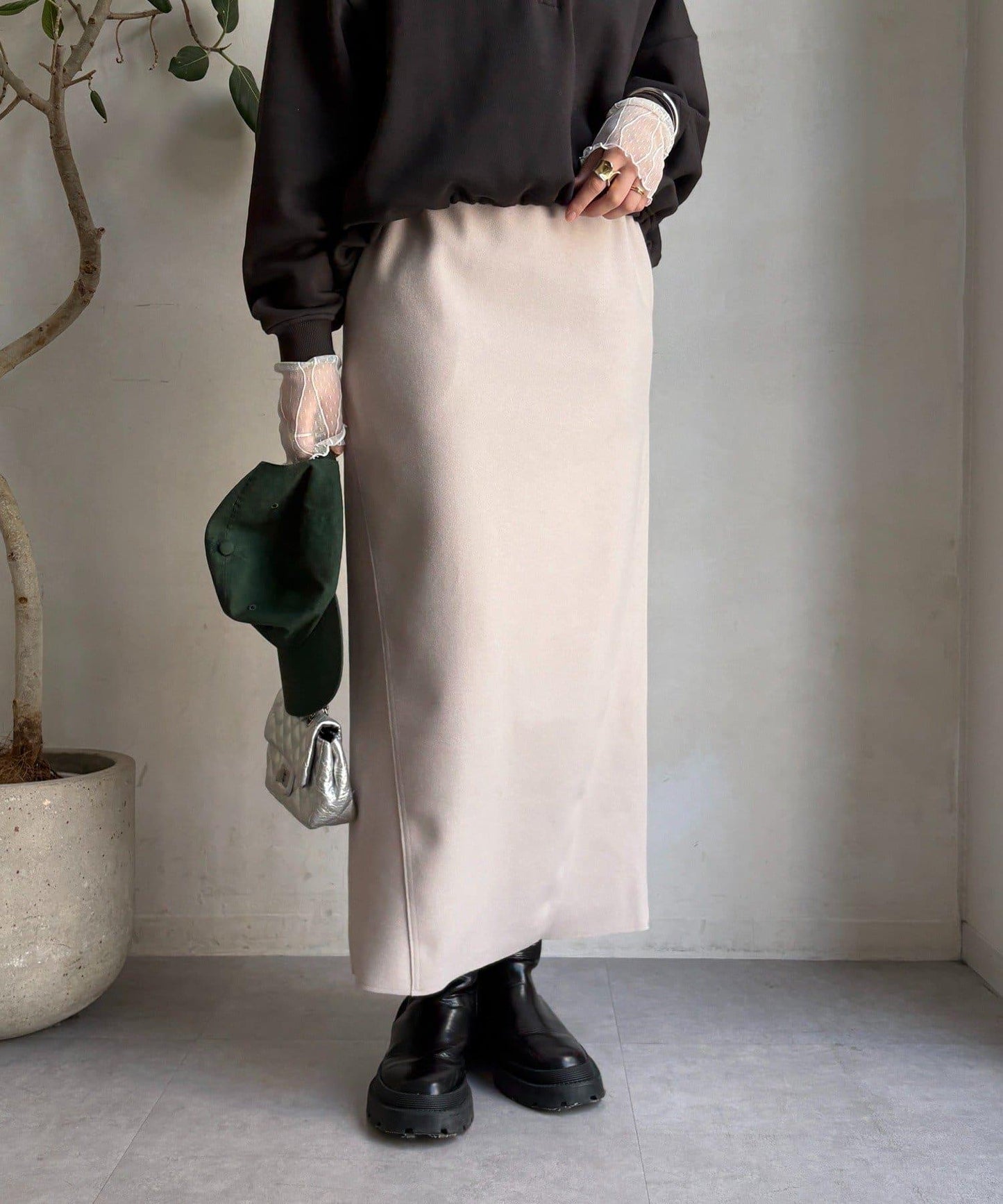 羊毛混紡針織半身裙