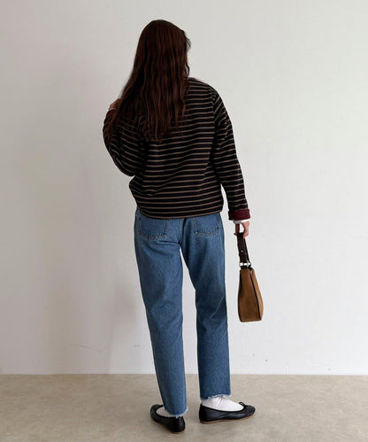 【2WAY款式】【GEVACO】內裡抓絨船領T恤