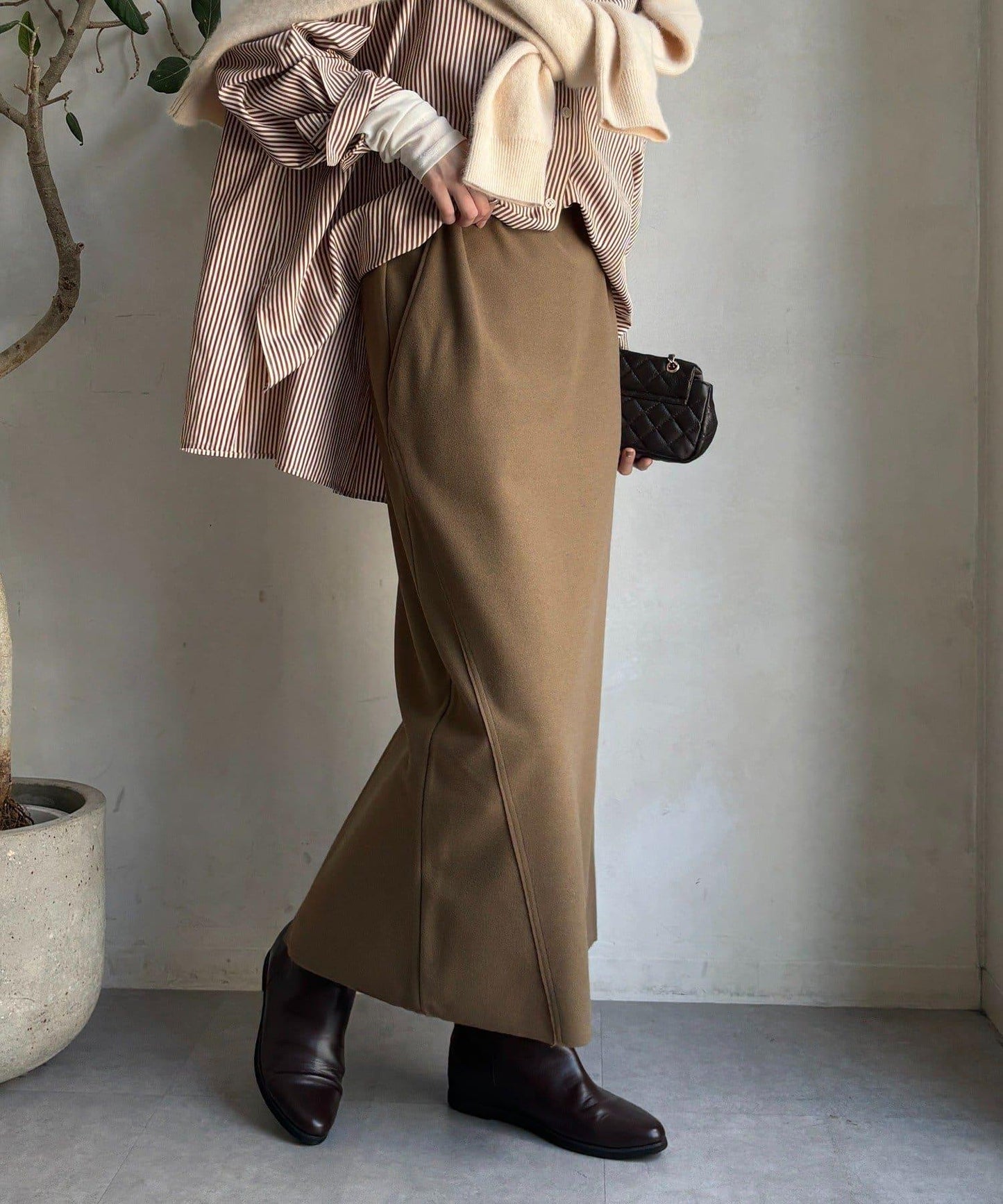 羊毛混紡針織半身裙