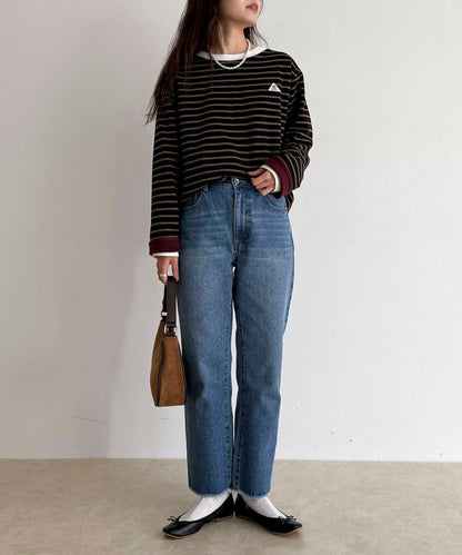 【2WAY款式】【GEVACO】內裡抓絨船領T恤