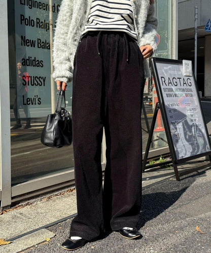 燈芯絨寬鬆休閒褲