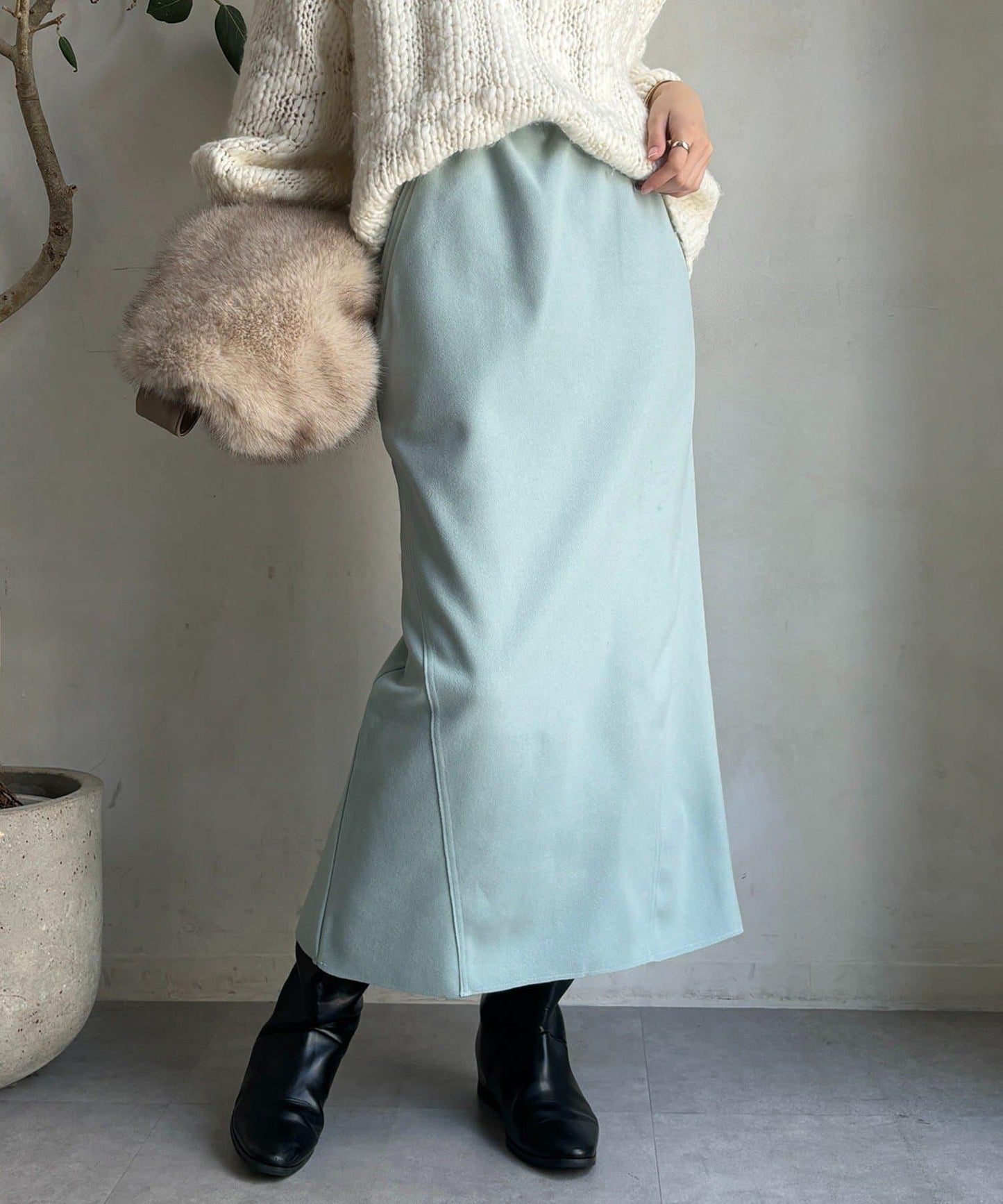 羊毛混紡針織半身裙