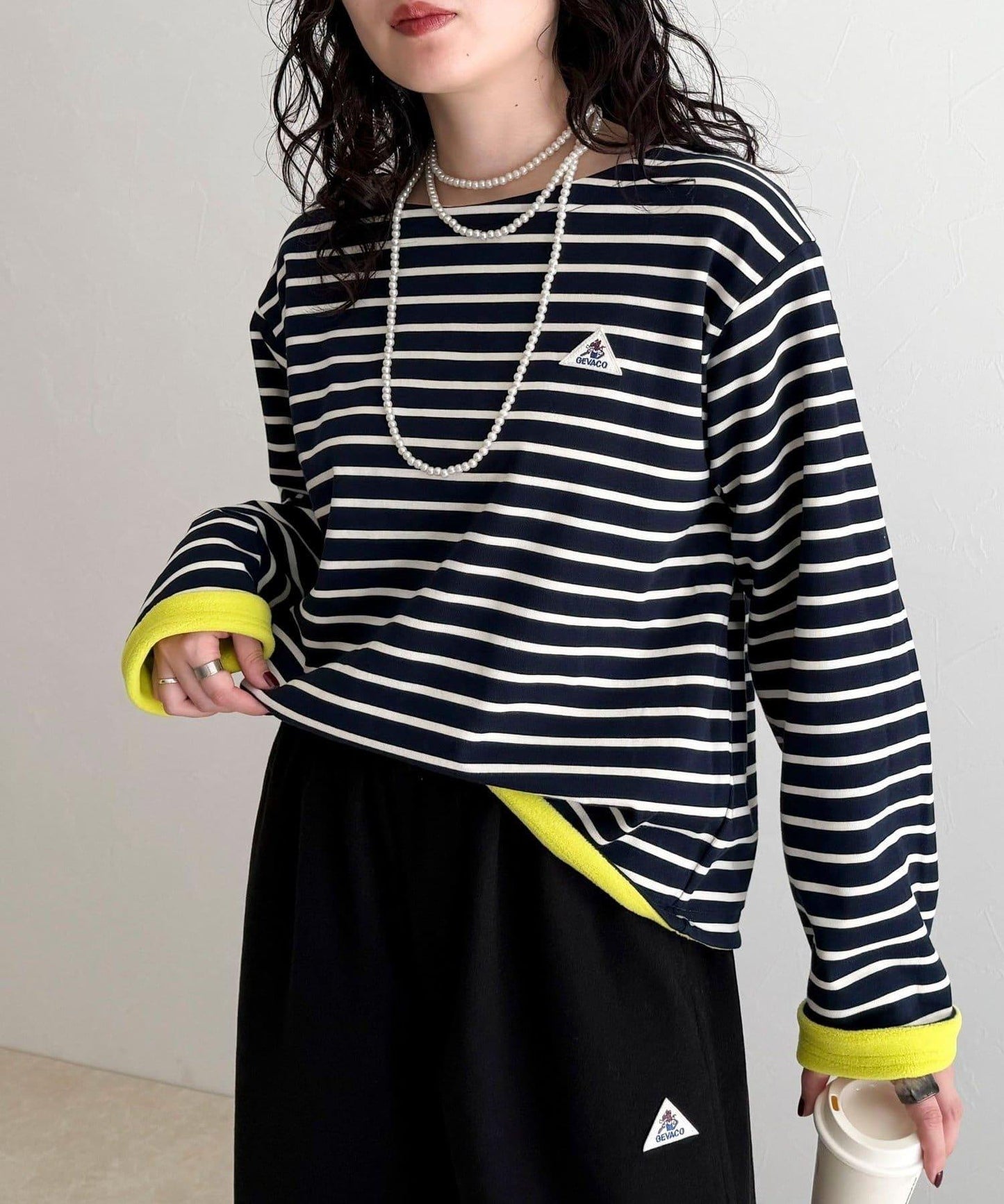 【2WAY款式】【GEVACO】內裡抓絨船領T恤