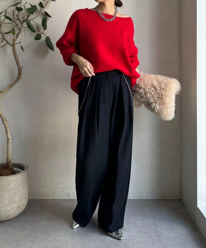 柔軟起毛彈力長褲