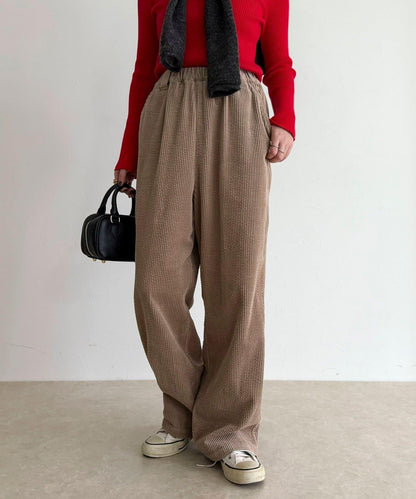 燈芯絨寬鬆休閒褲