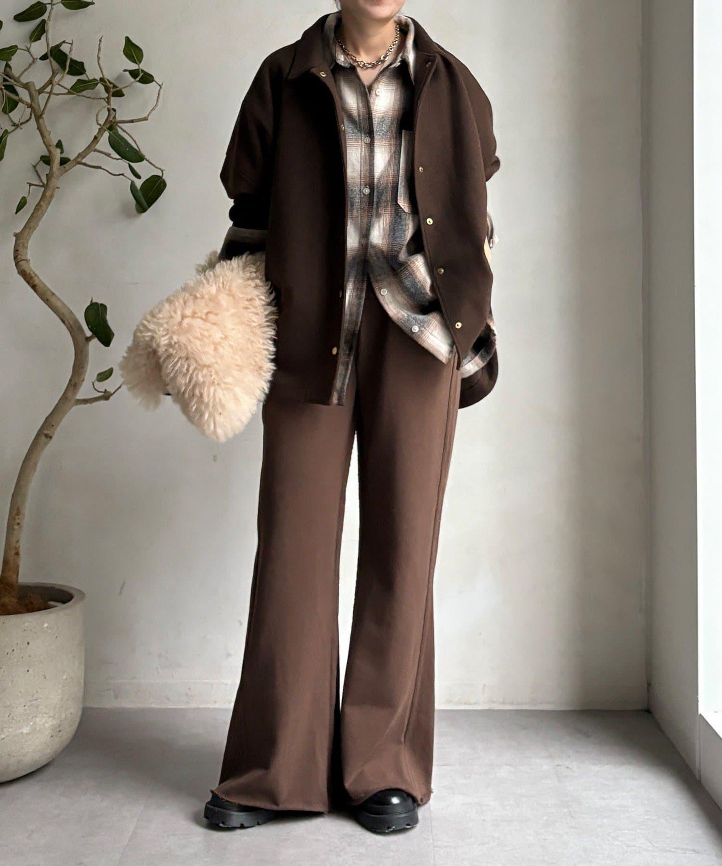 微喇叭衛衣面料長褲