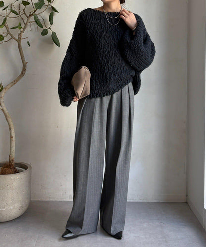 柔軟起毛彈力長褲