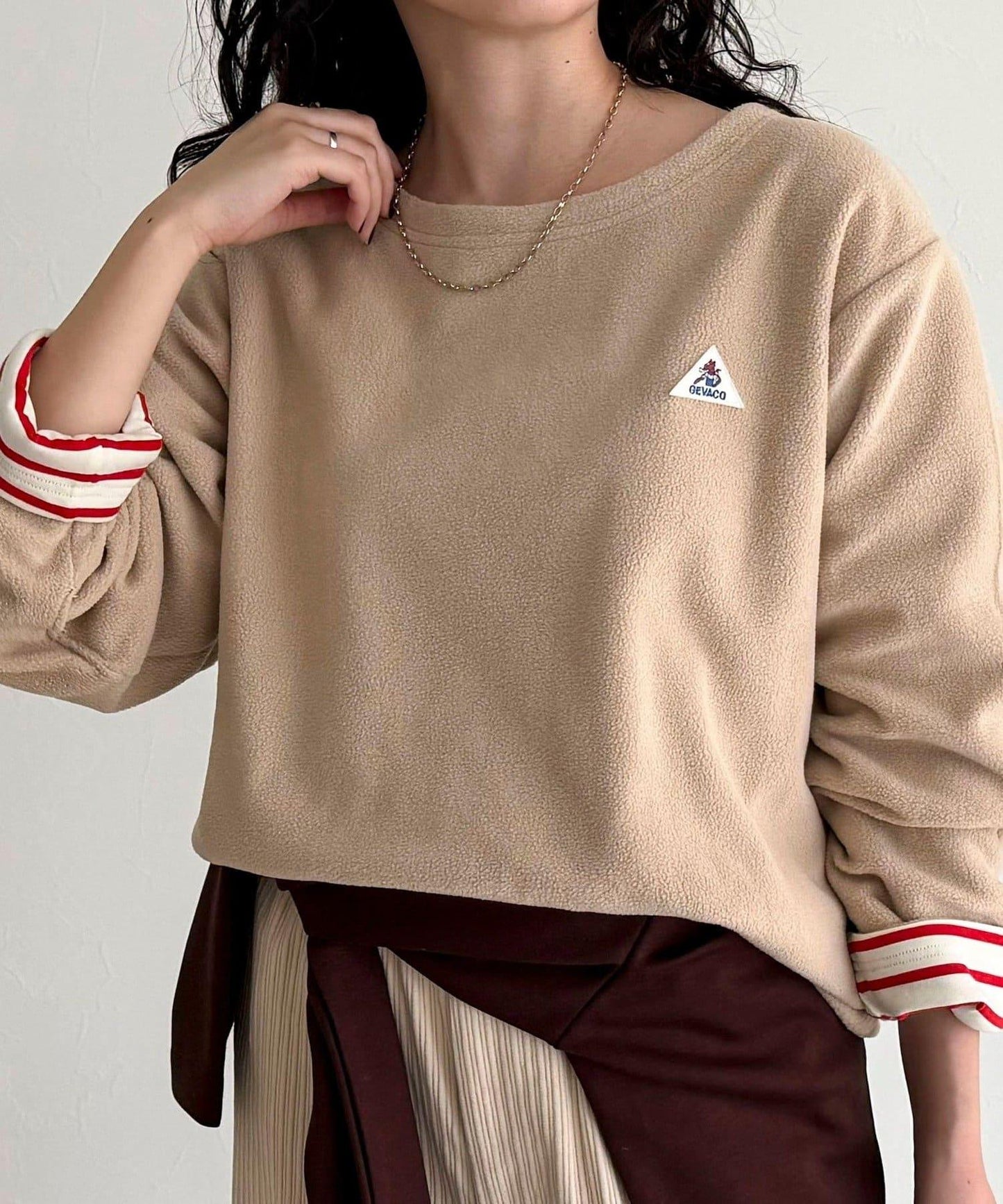 【2WAY款式】【GEVACO】內裡抓絨船領T恤