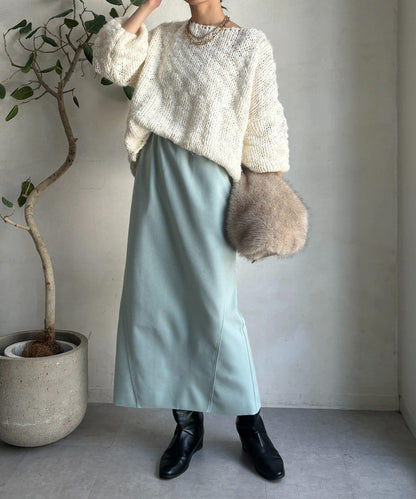 羊毛混紡針織半身裙