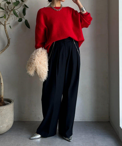 柔軟起毛彈力長褲