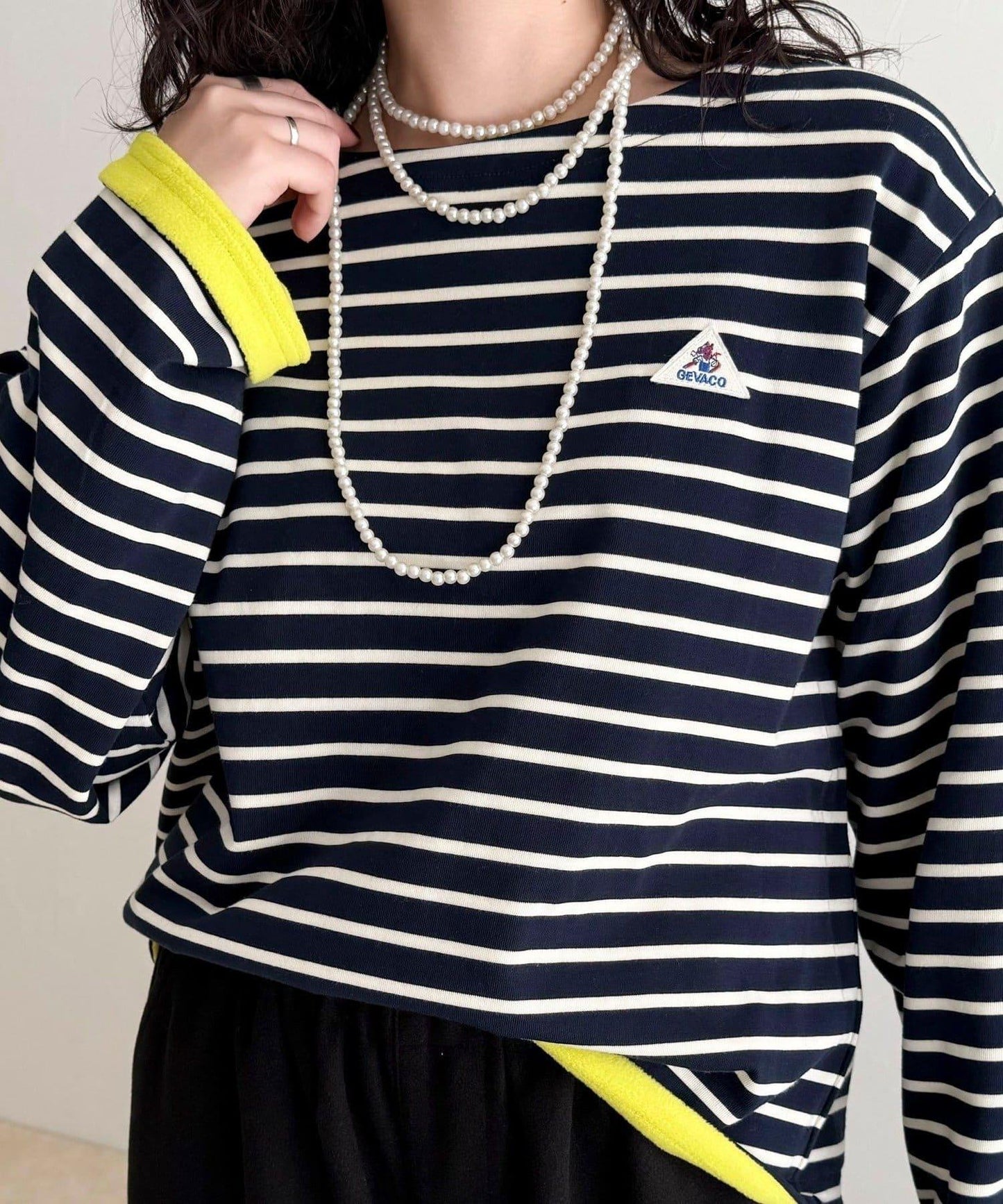 【2WAY款式】【GEVACO】內裡抓絨船領T恤