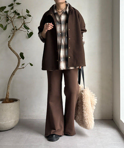 微喇叭衛衣面料長褲