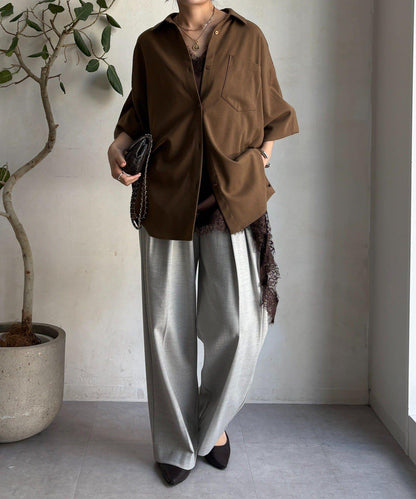 柔軟起毛彈力長褲