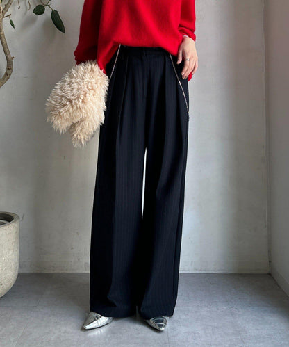 柔軟起毛彈力長褲