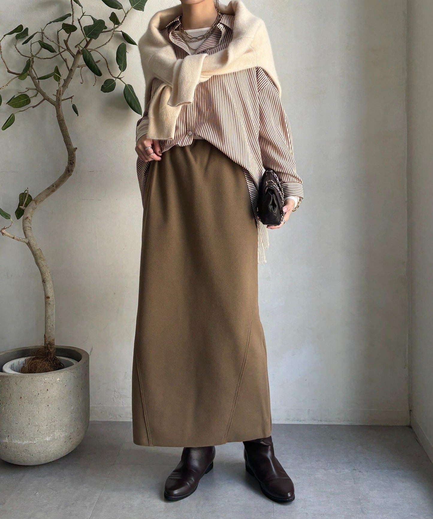 羊毛混紡針織半身裙