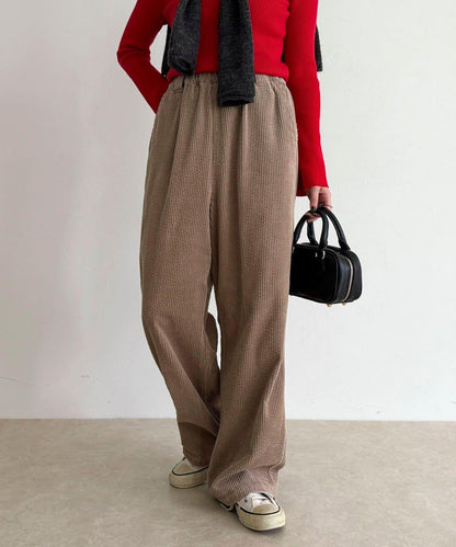 燈芯絨寬鬆休閒褲