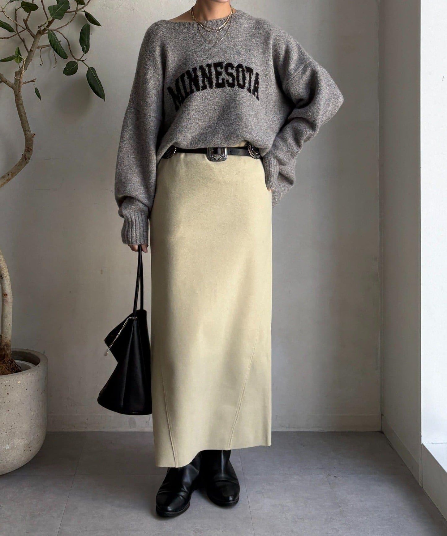 羊毛混紡針織半身裙