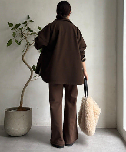 微喇叭衛衣面料長褲