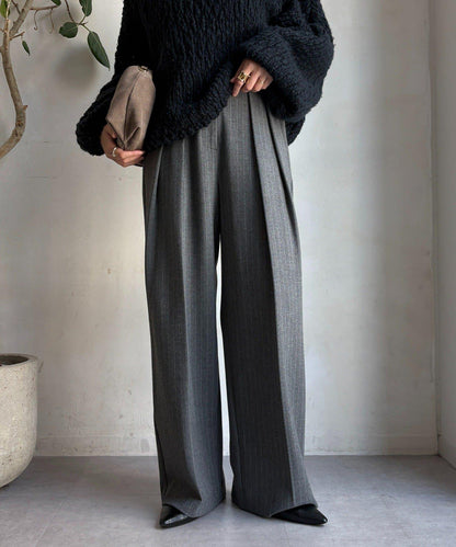 柔軟起毛彈力長褲