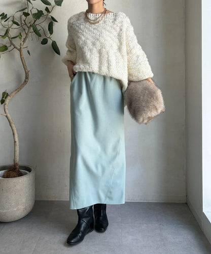 羊毛混紡針織半身裙