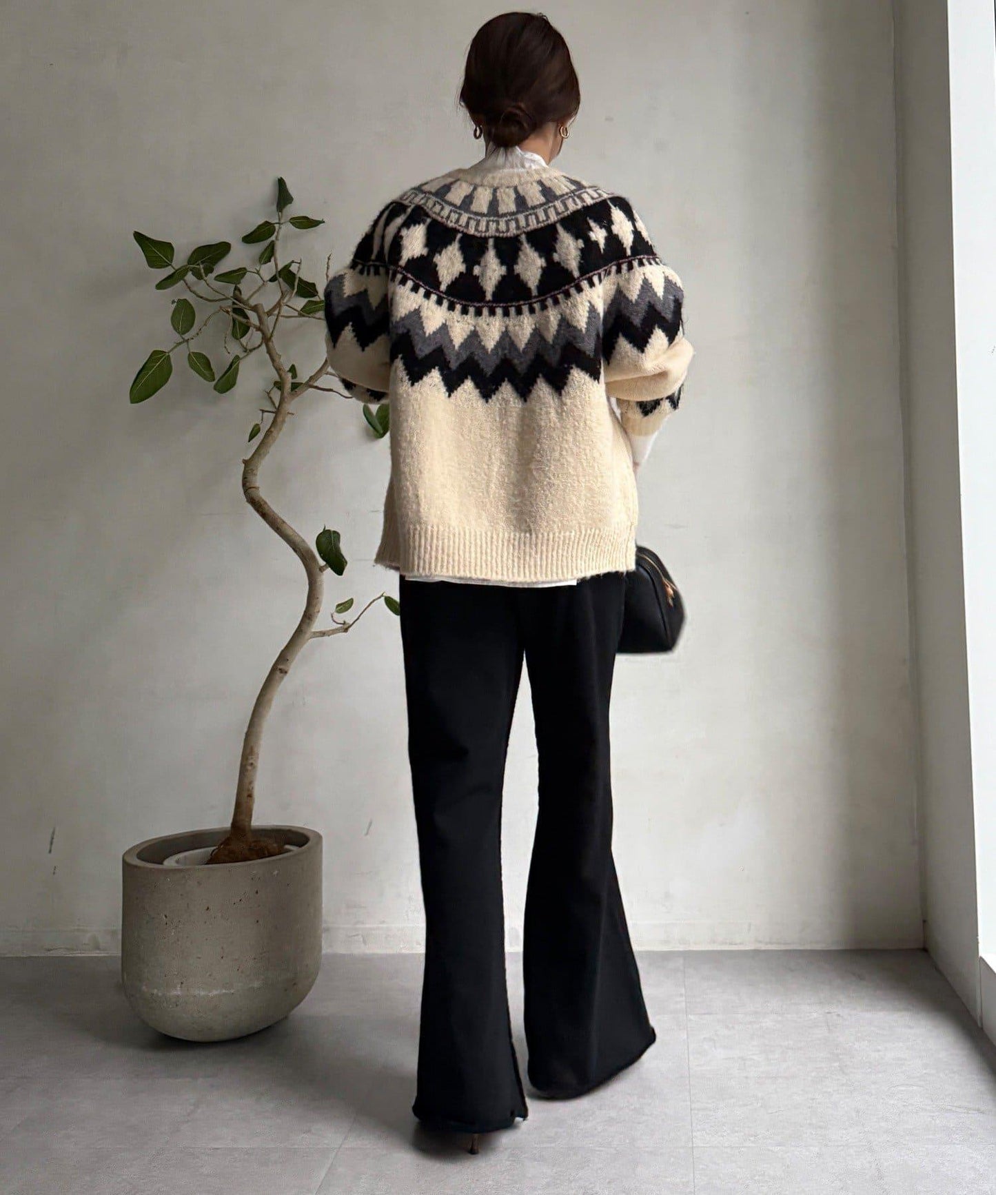 微喇叭衛衣面料長褲