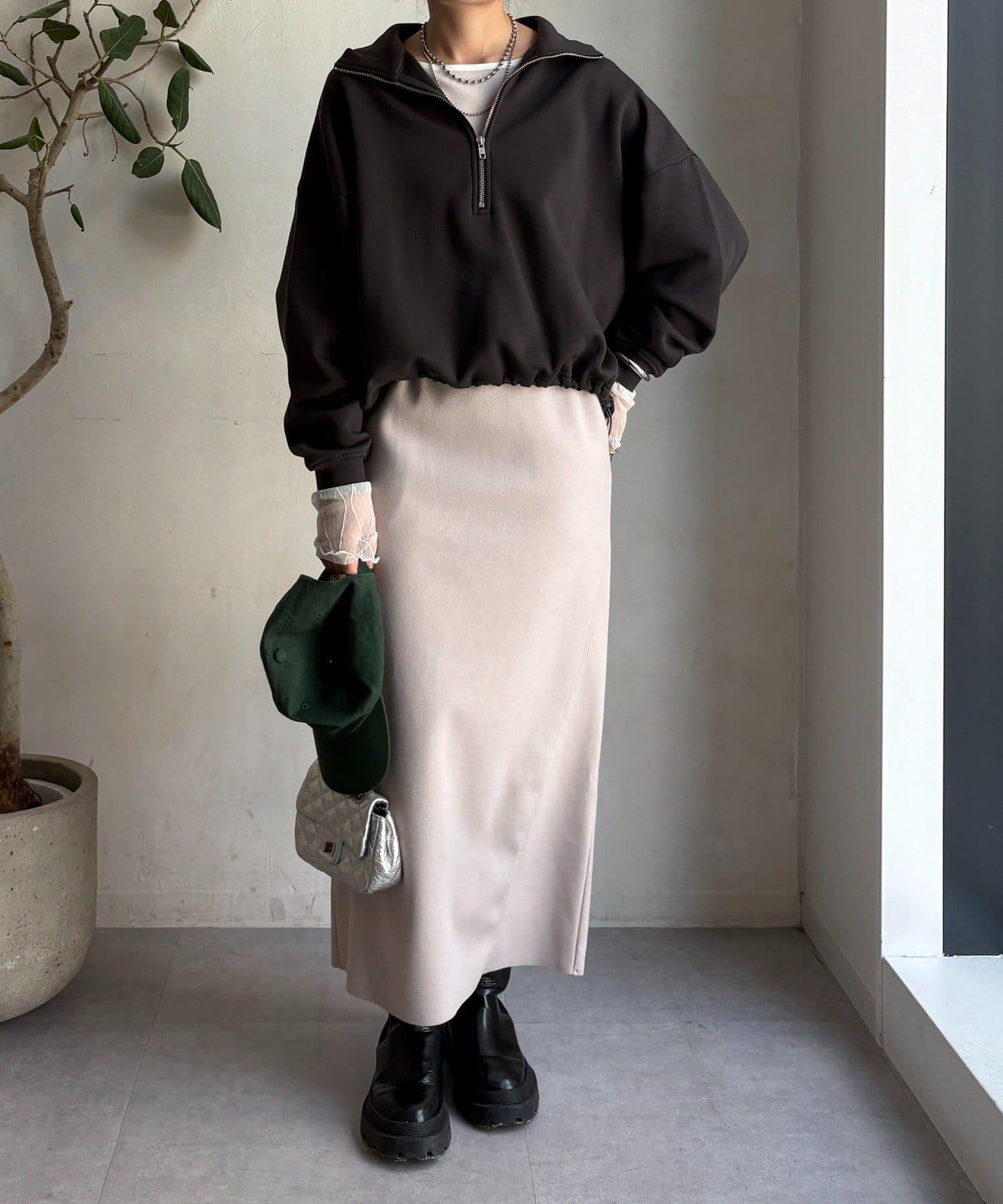 羊毛混紡針織半身裙