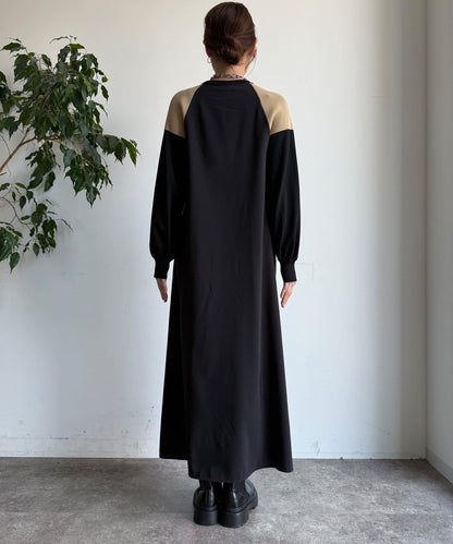 軍旅風拼接連衣裙