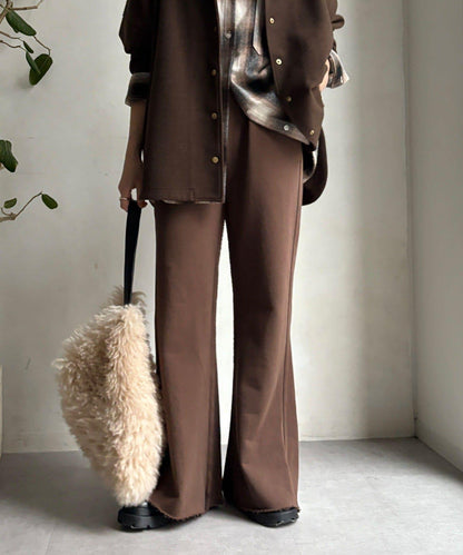 微喇叭衛衣面料長褲