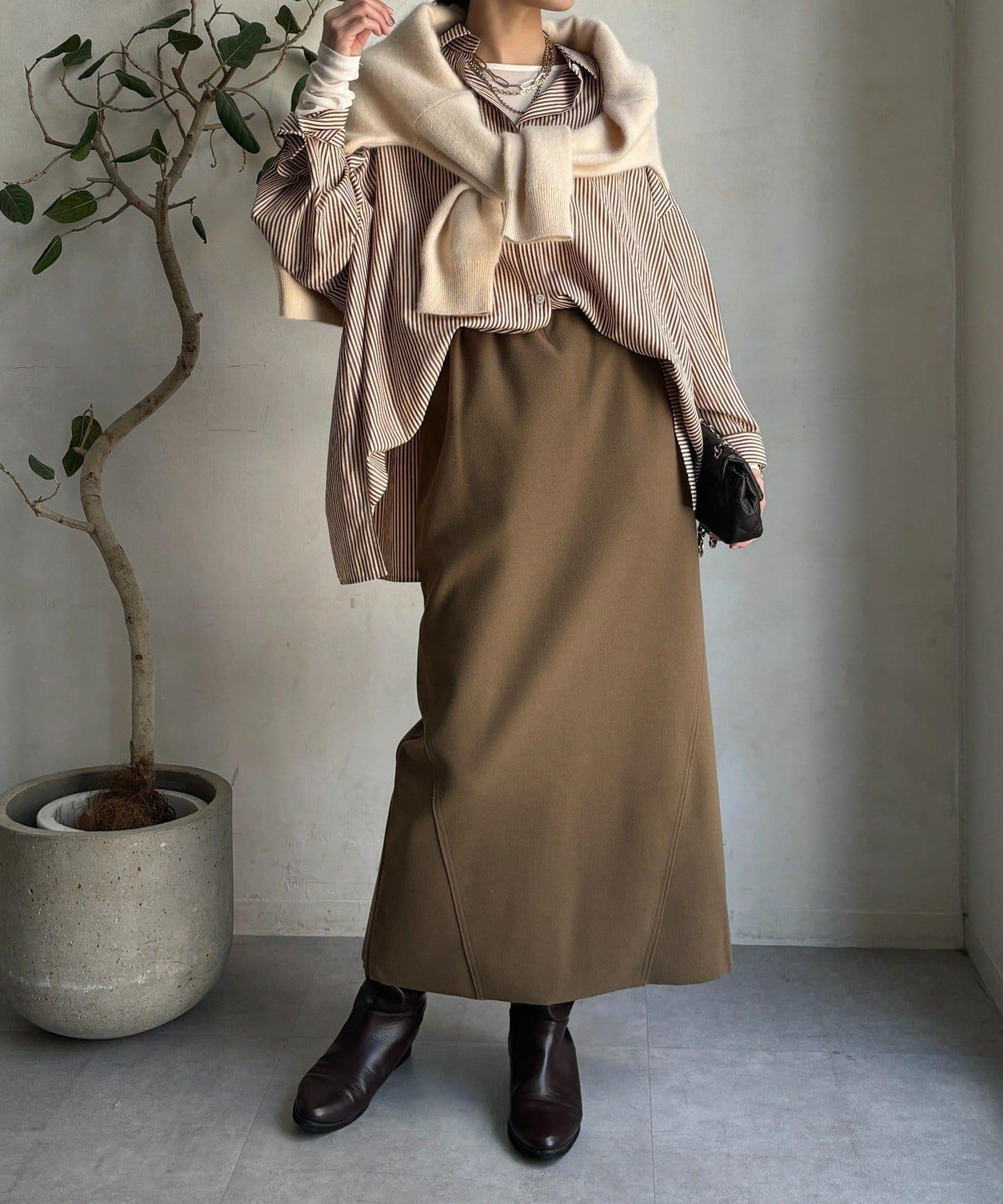 羊毛混紡針織半身裙