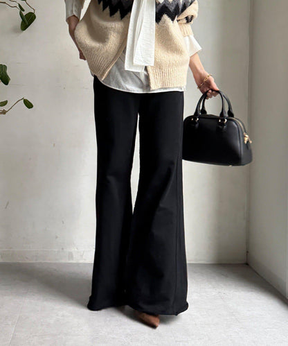 微喇叭衛衣面料長褲
