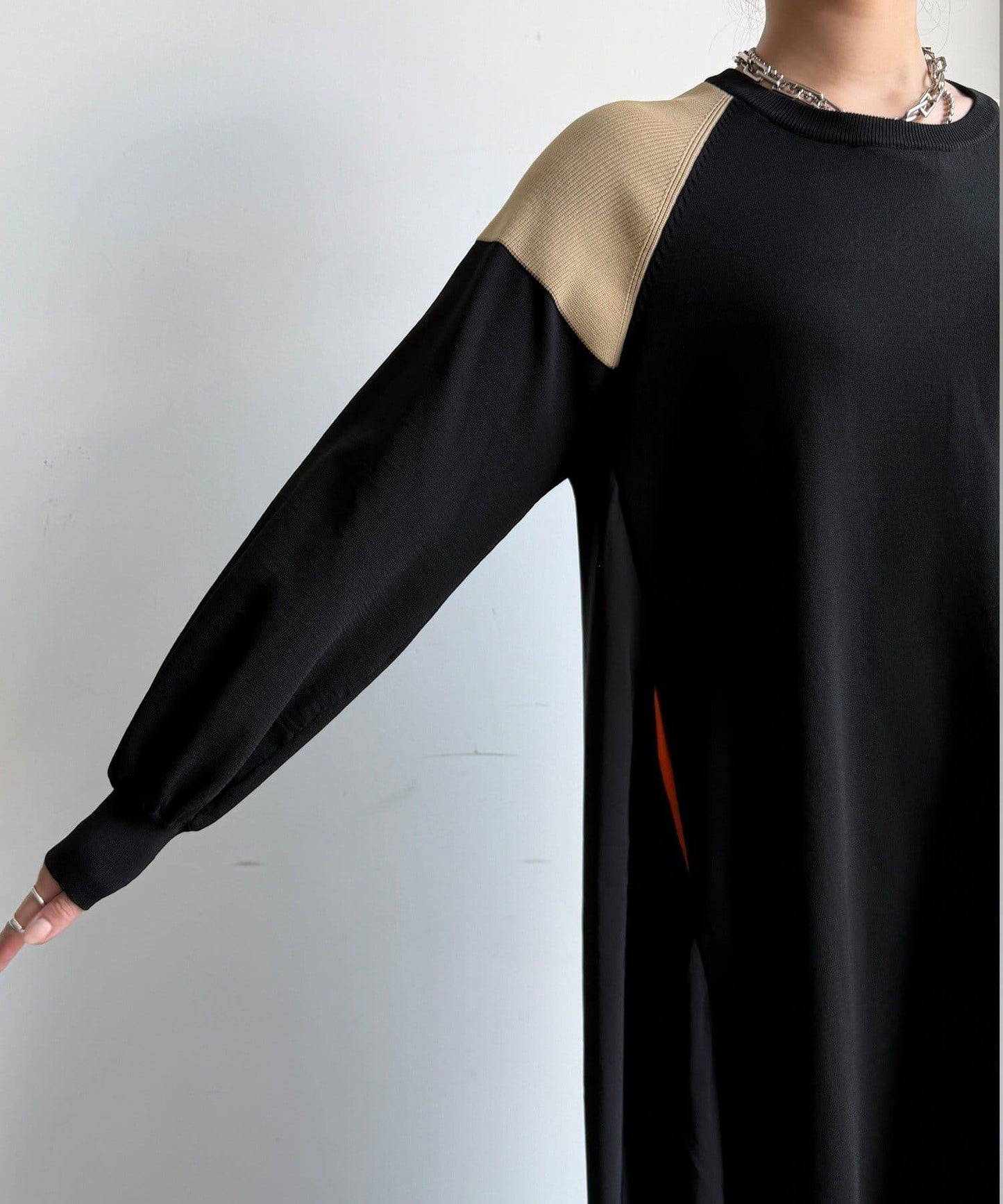 軍旅風拼接連衣裙