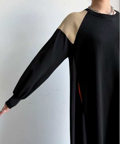 軍旅風拼接連衣裙