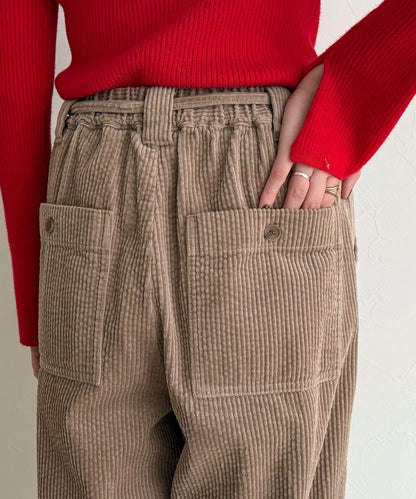 燈芯絨寬鬆休閒褲
