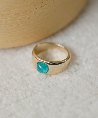 迷你彩色圓形寶石戒指