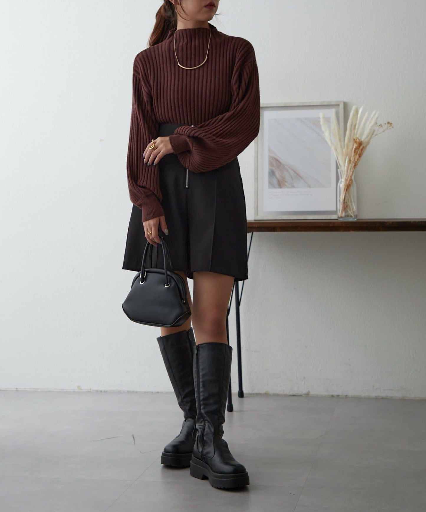 【RMAF】高領羅紋針織衫