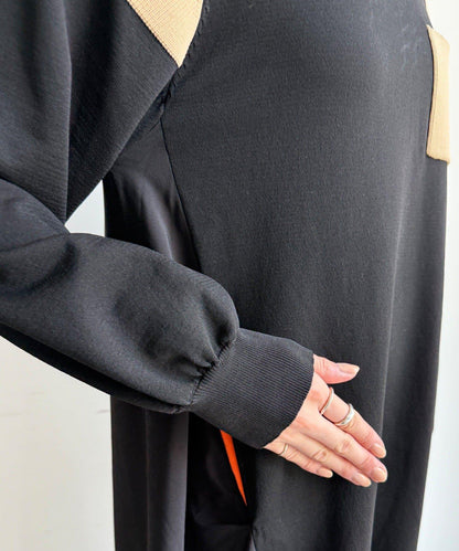 軍旅風拼接連衣裙