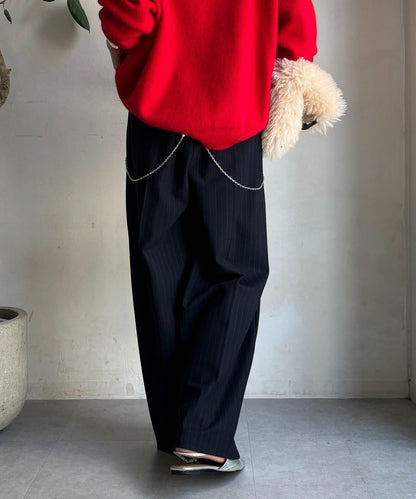 柔軟起毛彈力長褲